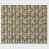 アイススケートするヴィンテージの冬 ラッピングペーパー (フラット)