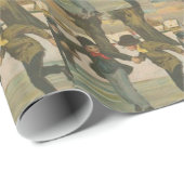 アイススケートするヴィンテージの冬 ラッピングペーパー (ロールコーナー)