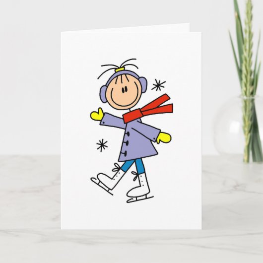 アイススケートする冬 カード (正面)