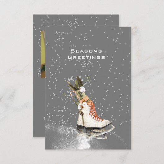 アイススケートで冬の景色を迎える季節 (正面/裏面)