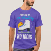 アイススケートで滑るおもしろいタコ恋人引用文アイススケーター Tシャツ (正面)