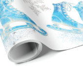 アイススケートで滑ると雪片 ラッピングペーパー (ロールコーナー)