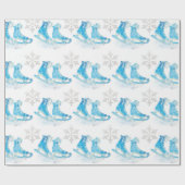 アイススケートで滑ると雪片 ラッピングペーパー (フラット)
