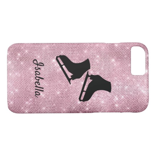 アイススケートで滑るの電話ケース姿のスケートはピンクのきらめき Case-Mate iPhoneケース (裏面(横))