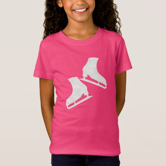 アイススケートで滑るのTシャツ姿のスケートは白 Tシャツ (正面)