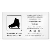 アイススケートで滑るインストラクタースポーツコーチソーシャルメディア マグネット名刺 (正面)