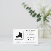 アイススケートで滑るインストラクタースポーツコーチソーシャルメディア 名刺 (スタンド正面)