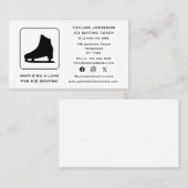 アイススケートで滑るインストラクタースポーツコーチソーシャルメディア 名刺 (正面/裏面)