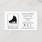 アイススケートで滑るインストラクタースポーツコーチソーシャルメディア 名刺 (正面)