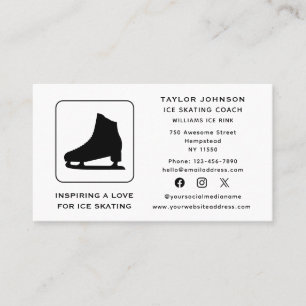 アイススケートで滑るインストラクタースポーツコーチソーシャルメディア 名刺