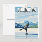 アイススケートで滑るインバーリントンバーモントトラベル ポストカード (正面/裏面)