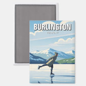 アイススケートで滑るインバーリントンバーモントトラベル マグネット (正面/裏面)