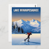 アイススケートで滑るインレイクウィニペサウキートラベル ポストカード (正面/裏面)