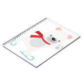 アイススケートで滑るウィンターベア ノートブック (左側)