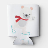 アイススケートで滑るウィンターベア 缶クーラー (裏面)