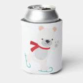 アイススケートで滑るウィンターベア 缶クーラー (缶裏面)
