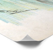 アイススケートで滑るウーマンヴィンテージポスター ポスター (角)