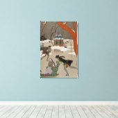 アイススケートで滑るオンザ凍っていレイク キャンバスプリント (インサイチュ (ウッドフロア))