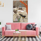 アイススケートで滑るオンザ凍っていレイク キャンバスプリント (インサイチュ (リビング))