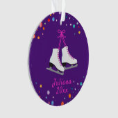 アイススケートで滑るオーナメント、アイスホッケーガールズクリスマス オーナメント (正面)