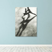 アイススケートで滑るカップル キャンバスプリント (インサイチュ (ウッドフロア))