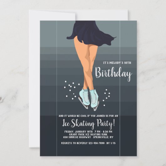 アイススケートで滑るガラ招待状 招待状 (正面)