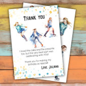 アイススケートで滑るガールズウィンターバースデーパーティー サンキューカード