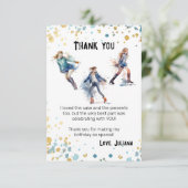 アイススケートで滑るガールズウィンターバースデーパーティー サンキューカード (スタンド正面)