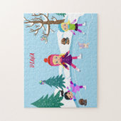 アイススケートで滑るガールズ&アニマルフレンズ ジグソーパズル (縦)