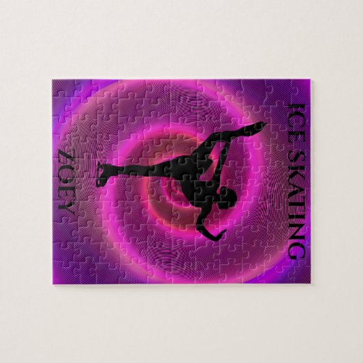 アイススケートで滑るガールパズルと子供の名前。 ジグソーパズル (横)