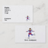アイススケートで滑るガール姿スケーターコーチインストラクター 名刺 (正面/裏面)