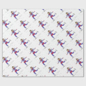 アイススケートで滑るガール姿スケーター ラッピングペーパー (フラット)