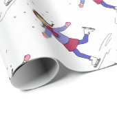 アイススケートで滑るガール姿スケーター ラッピングペーパー (ロールコーナー)