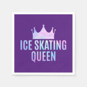 アイススケートで滑るクイーンアイススケートで滑る愛好家 スタンダードカクテルナプキン (正面)