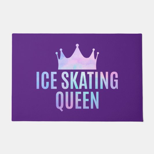 アイススケートで滑るクイーンアイススケートで滑る愛好家 ドアマット (正面)