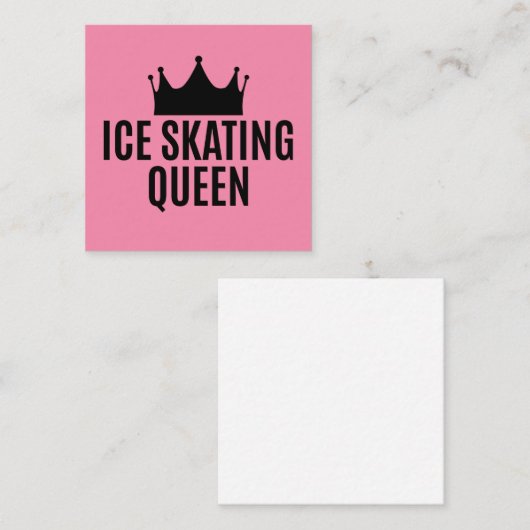 アイススケートで滑るクイーンアイススケートで滑る スクエア名刺 (正面/裏面)