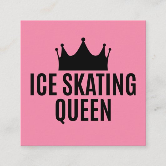 アイススケートで滑るクイーンアイススケートで滑る スクエア名刺 (正面)