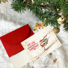 アイススケートで滑るクリスマスサンタクロース シーズンカード