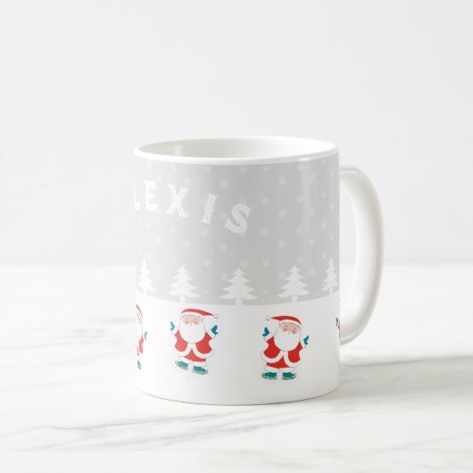 アイススケートで滑るクリスマス コーヒーマグカップ (正面右)