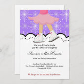 アイススケートで滑るコンペティション（紫） 招待状 (正面/裏面)