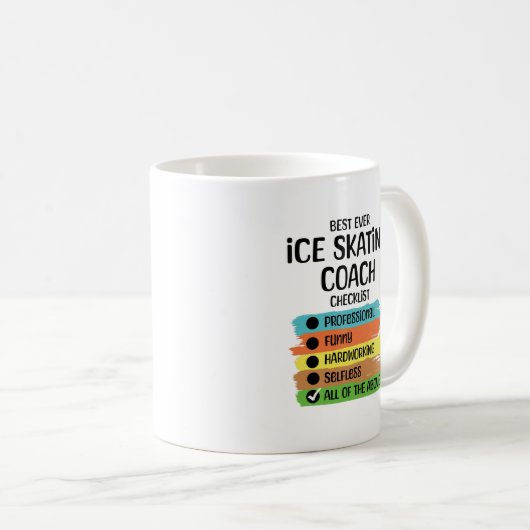 アイススケートで滑るコーチ姿スケートで滑る先生トレーナー コーヒーマグカップ (正面右)