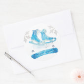 アイススケートで滑るサンキューパーティー ラウンドシール (封筒)