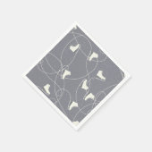 アイススケートで滑るシューズマークグレーホワイトパターン スタンダードカクテルナプキン (角)