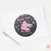 アイススケートで滑るシール/アイススケートで滑るメッセージカード ラウンドシール (封筒)