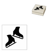 アイススケートで滑るスタンプ姿スキートペア ラバースタンプ (押印)