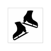アイススケートで滑るスタンプ姿スキートペア ラバースタンプ (インプリント)