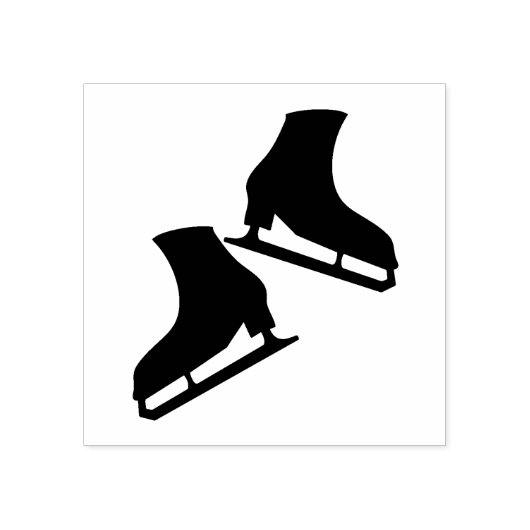 アイススケートで滑るスタンプ姿スキートペア ラバースタンプ (インプリント)