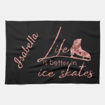アイススケートで滑るタオルのブレードロゼゴールドスケートのライフをより良くする