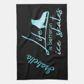 アイススケートで滑るタオルブルースケートの生活が向上 キッチンタオル (縦)