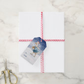 アイススケートで滑るダックギフトラベル ギフトタグ (より糸付き)